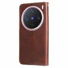 For vivo X200 Pro mini Fashion Calf Texture Zipper Leather Phone Case(Brown) - 3
