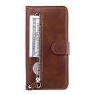 For vivo Y19s Fashion Calf Texture Zipper Leather Phone Case(Brown) - 2