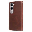 For vivo Y19s Fashion Calf Texture Zipper Leather Phone Case(Brown) - 3