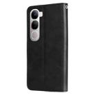 For vivo Y19s Fashion Calf Texture Zipper Leather Phone Case(Black) - 3