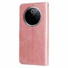 For vivo Y300 Pro Fashion Calf Texture Zipper Leather Phone Case(Rose Gold) - 3