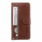 For vivo Y300 Pro Fashion Calf Texture Zipper Leather Phone Case(Brown) - 2