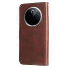 For vivo Y300 Pro Fashion Calf Texture Zipper Leather Phone Case(Brown) - 3