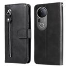 For vivo S20 Pro Fashion Calf Texture Zipper Leather Phone Case(Black) - 1