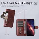 For vivo V50 Fashion Calf Texture Zipper Leather Phone Case(Brown) - 3