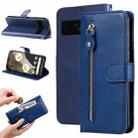 For Google Pixel 7 Pro Fashion Calf Texture Zipper Leather Phone Case(Blue) - 1