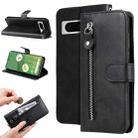 For Google Pixel 7 Fashion Calf Texture Zipper Leather Phone Case(Black) - 1