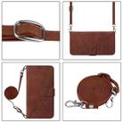 For iPhone 16 Crossbody 3D Embossed Flip Leather Phone Case(Brown) - 3