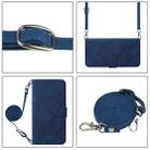 For iPhone 16 Crossbody 3D Embossed Flip Leather Phone Case(Blue) - 3