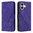 For iPhone 16 Crossbody 3D Embossed Flip Leather Phone Case(Purple) - 2