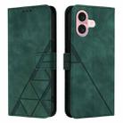 For iPhone 16 Crossbody 3D Embossed Flip Leather Phone Case(Dark Green) - 2