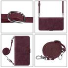 For iPhone 16 Crossbody 3D Embossed Flip Leather Phone Case(Wine Red) - 3
