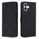 For iPhone 16 Plus Crossbody 3D Embossed Flip Leather Phone Case(Black) - 2