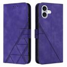 For iPhone 16 Plus Crossbody 3D Embossed Flip Leather Phone Case(Purple) - 2