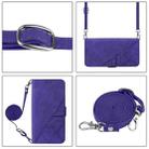 For iPhone 16 Plus Crossbody 3D Embossed Flip Leather Phone Case(Purple) - 3