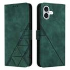 For iPhone 16 Plus Crossbody 3D Embossed Flip Leather Phone Case(Dark Green) - 2