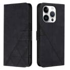 For iPhone 16 Pro Crossbody 3D Embossed Flip Leather Phone Case(Black) - 2