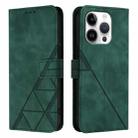 For iPhone 16 Pro Crossbody 3D Embossed Flip Leather Phone Case(Dark Green) - 2