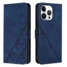 For iPhone 16 Pro Max Crossbody 3D Embossed Flip Leather Phone Case(Blue) - 2