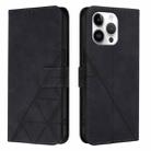 For iPhone 16 Pro Max Crossbody 3D Embossed Flip Leather Phone Case(Black) - 2