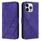 For iPhone 16 Pro Max Crossbody 3D Embossed Flip Leather Phone Case(Purple) - 2