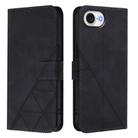 For iPhone 16e Crossbody 3D Embossed Flip Leather Phone Case(Black) - 2