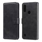 For Motorola Moto E6s Classic Calf Texture PU + TPU Horizontal Flip Leather Case, with Holder & Card Slots & Wallet(Black) - 1