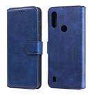 For Motorola Moto E6s Classic Calf Texture PU + TPU Horizontal Flip Leather Case, with Holder & Card Slots & Wallet(Blue) - 1