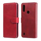 For Motorola Moto E6s Classic Calf Texture PU + TPU Horizontal Flip Leather Case, with Holder & Card Slots & Wallet(Red) - 1