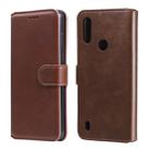 For Motorola Moto E6s Classic Calf Texture PU + TPU Horizontal Flip Leather Case, with Holder & Card Slots & Wallet(Brown) - 1