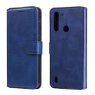 For Motorola Moto G8 Power Lite Classic Calf Texture PU + TPU Horizontal Flip Leather Case, with Holder & Card Slots & Wallet(Blue) - 1