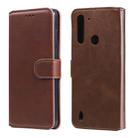 For Motorola Moto G8 Power Lite Classic Calf Texture PU + TPU Horizontal Flip Leather Case, with Holder & Card Slots & Wallet(Brown) - 1