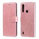 For Motorola Moto G8 Power Lite Classic Calf Texture PU + TPU Horizontal Flip Leather Case, with Holder & Card Slots & Wallet(Rose Gold) - 1