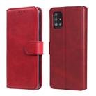 For Samsung Galaxy A51 5G Classic Calf Texture PU + TPU Horizontal Flip Leather Case, with Holder & Card Slots & Wallet(Red) - 1