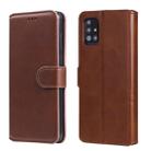 For Samsung Galaxy A51 5G Classic Calf Texture PU + TPU Horizontal Flip Leather Case, with Holder & Card Slots & Wallet(Brown) - 1