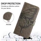 For iPhone 16e Embossed Butterfly Leather Phone Case(Grey) - 3