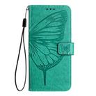 For iPhone 16 Pro Max Embossed Butterfly Leather Phone Case(Green) - 2