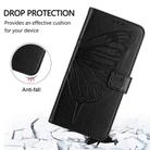 For iPhone 16 Embossed Butterfly Leather Phone Case(Black) - 3