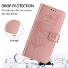 For iPhone 16 Embossed Butterfly Leather Phone Case(Rose Gold) - 3