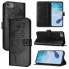 For iPod Touch 7 / 6 / 5 Embossed Butterfly Leather Phone Case(Black) - 1