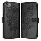 For iPod Touch 7 / 6 / 5 Embossed Butterfly Leather Phone Case(Black) - 2