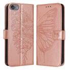 For iPod Touch 7 / 6 / 5 Embossed Butterfly Leather Phone Case(Rose Gold) - 2