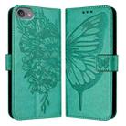 For iPod Touch 7 / 6 / 5 Embossed Butterfly Leather Phone Case(Green) - 2