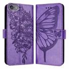 For iPod Touch 7 / 6 / 5 Embossed Butterfly Leather Phone Case(Light Purple) - 2