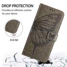 For iPhone 17 Pro Embossed Butterfly Leather Phone Case(Grey) - 3