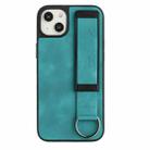 For iPhone 14 Plus Wristband Holder Leather Back Phone Case(Green) - 2