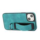 For iPhone 14 Plus Wristband Holder Leather Back Phone Case(Green) - 3