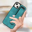 For iPhone 14 Plus Wristband Holder Leather Back Phone Case(Green) - 5