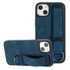 For iPhone 14 Plus Wristband Holder Leather Back Phone Case(RoyalBlue) - 1