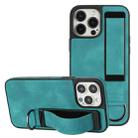 For iPhone 12 Pro Max Wristband Holder Leather Back Phone Case(Green) - 1